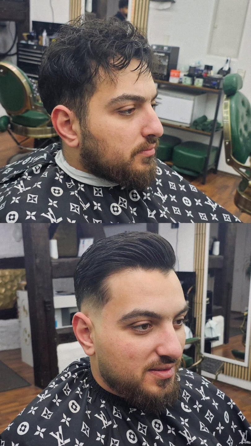 Pompadour mit Low Fade